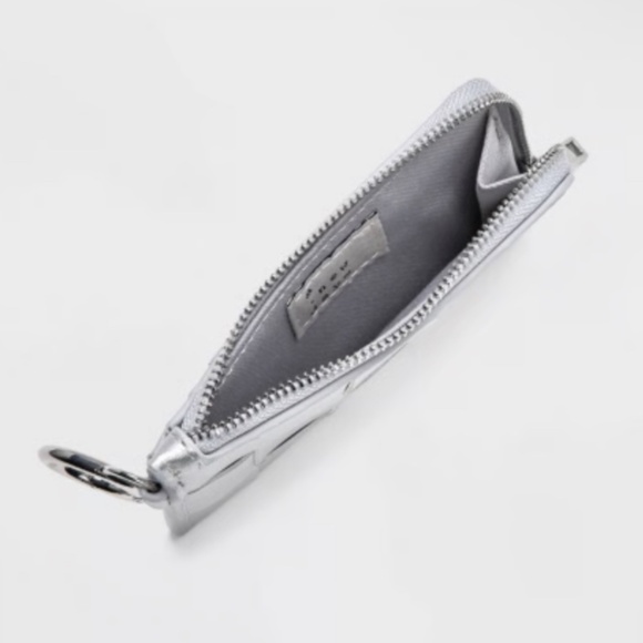 L-Zip Card Case - A New Day™ Silver: Shell, Solid Pattern, Zip Closure - Picture 7 of 8